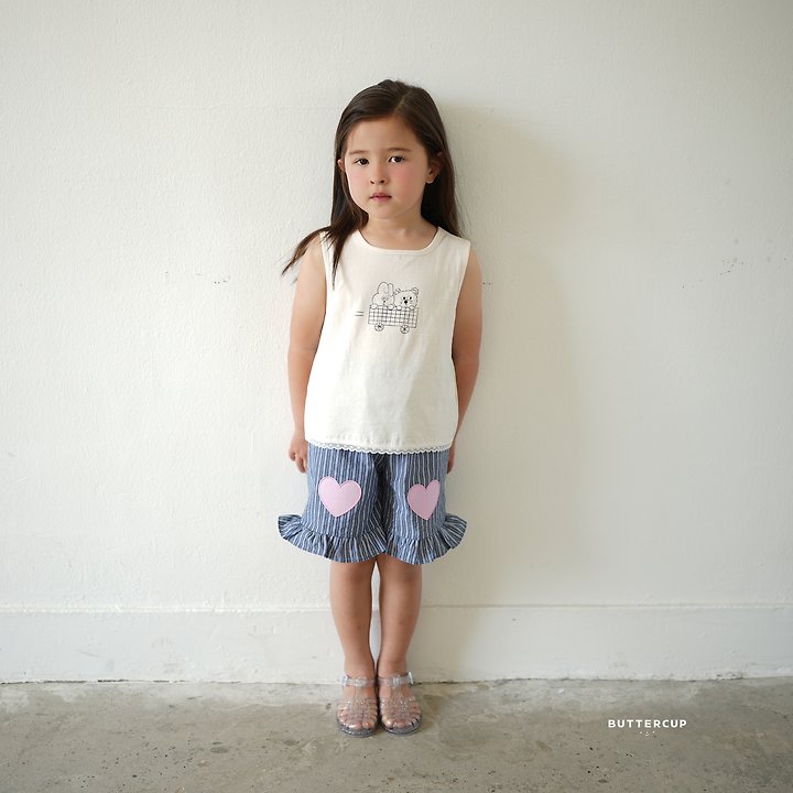 Buttercup - Korean Children Fashion - #kidsstore - Line Lace Sleeveless Tee - 12