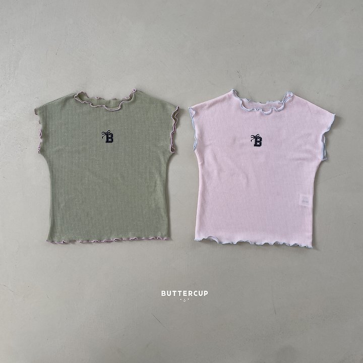 Buttercup - Korean Children Fashion - #littlefashionista - Air Rib B Ribbon Tee