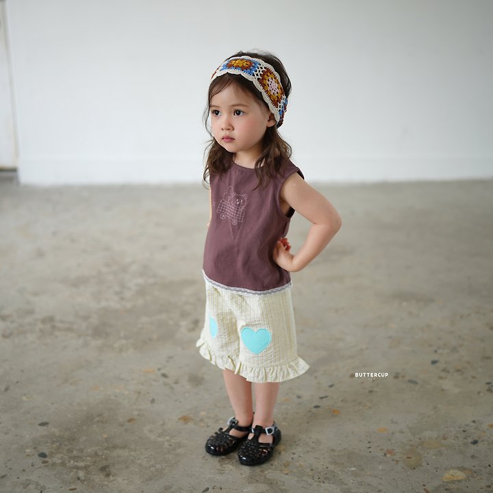 Buttercup - Korean Children Fashion - #minifashionista - Line Lace Sleeveless Tee - 4