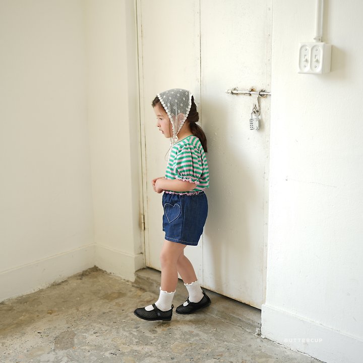 Buttercup - Korean Children Fashion - #toddlerclothing - Heart Denim Pants - 12