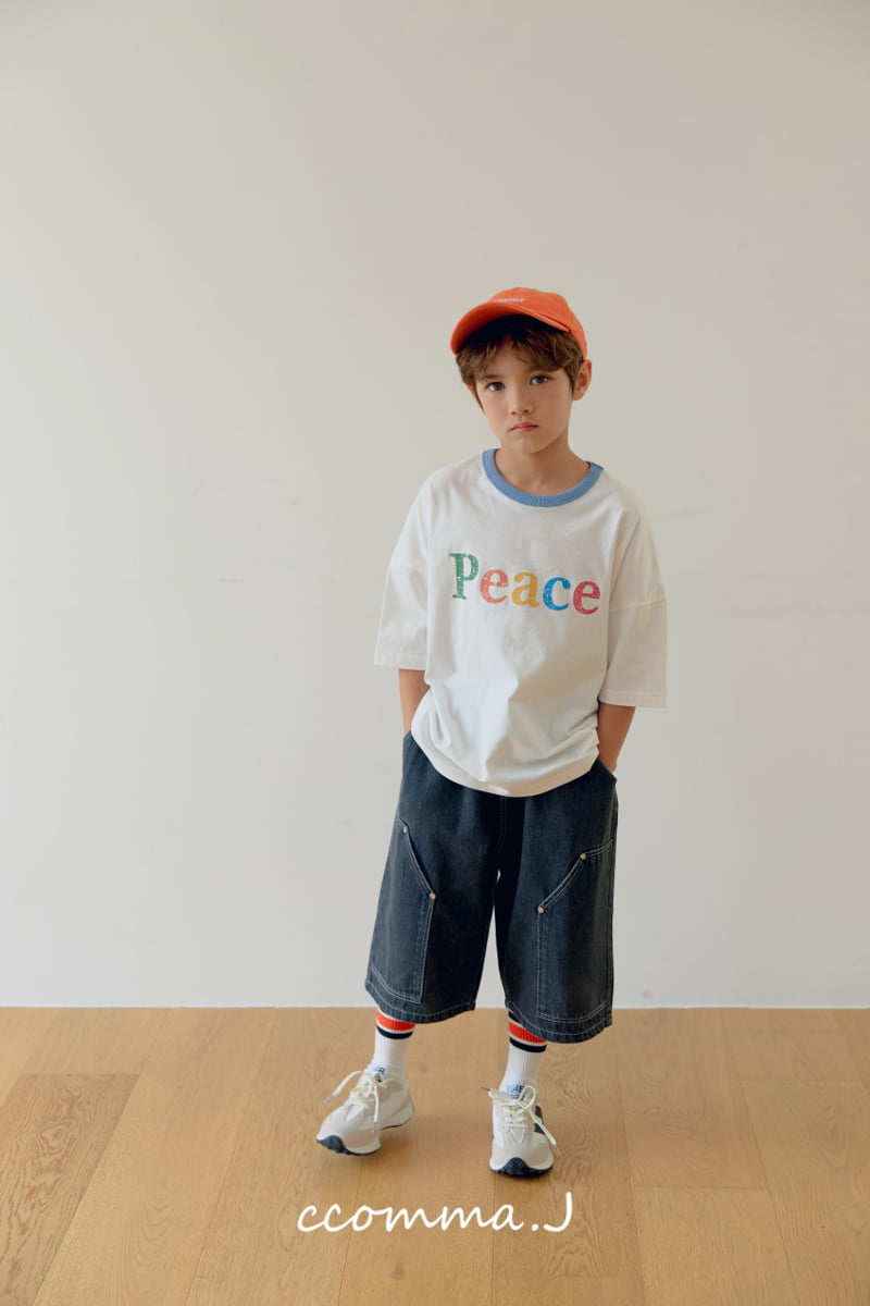 Ccommaj - Korean Children Fashion - #Kfashion4kids - Peace Rain Short Sleeve Tee - 11