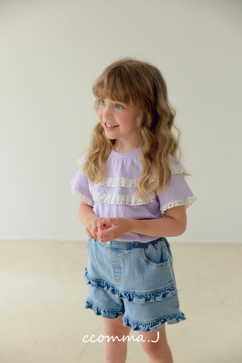 Ccommaj - Korean Children Fashion - #childofig - Rosé Frill Short Sleeve Tee - 8