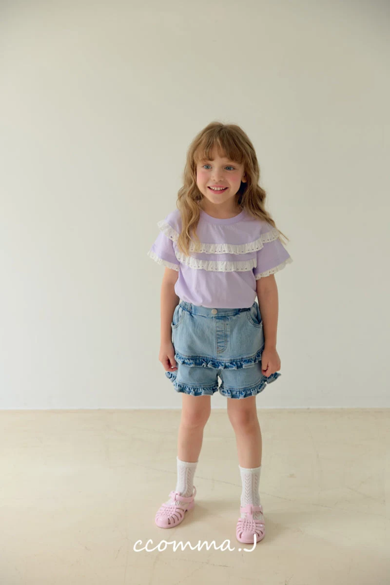 Ccommaj - Korean Children Fashion - #childofig - Rosé Frill Short Sleeve Tee - 9
