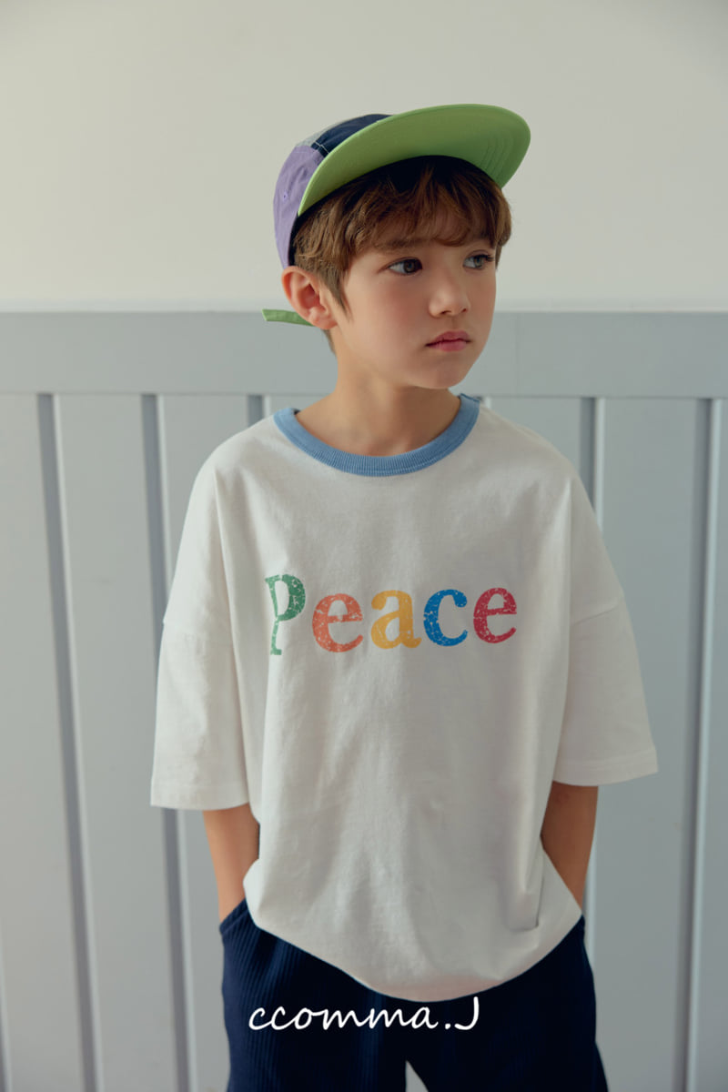 Ccommaj - Korean Children Fashion - #fashionkids - Peace Rain Short Sleeve Tee - 7