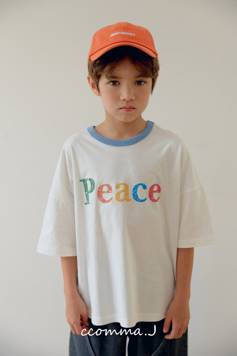 Ccommaj - Korean Children Fashion - #kidsshorts - Peace Rain Short Sleeve Tee - 8