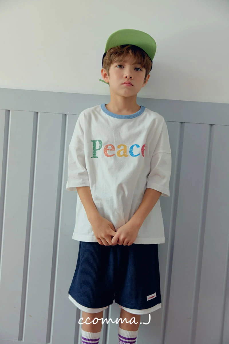 Ccommaj - Korean Children Fashion - #kidzfashiontrend - Peace Rain Short Sleeve Tee - 10