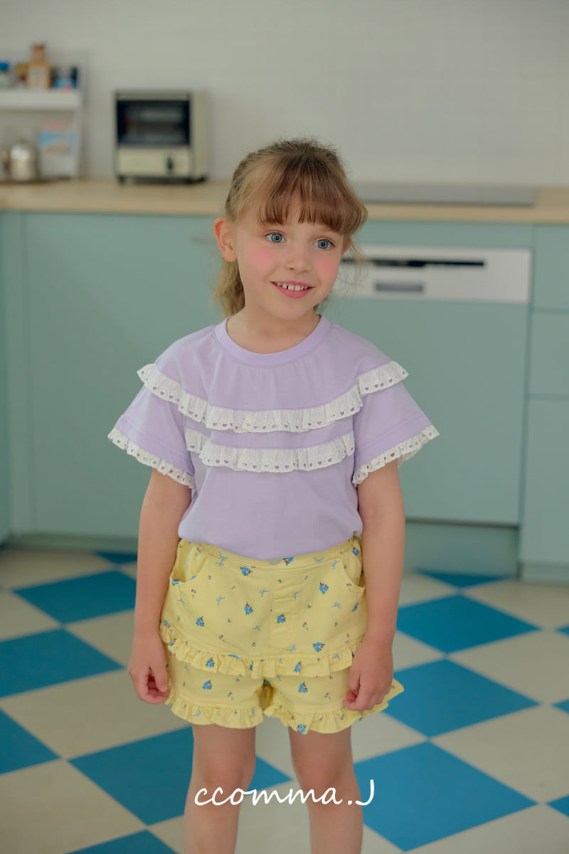 Ccommaj - Korean Children Fashion - #prettylittlegirls - Rosé Frill Short Sleeve Tee - 7