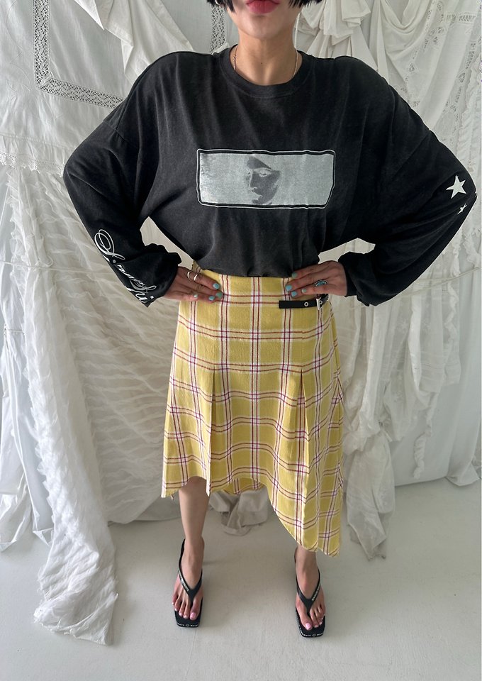 Chavi - Korean Women Fashion - #momslook - Daisy Check Skirt - 11