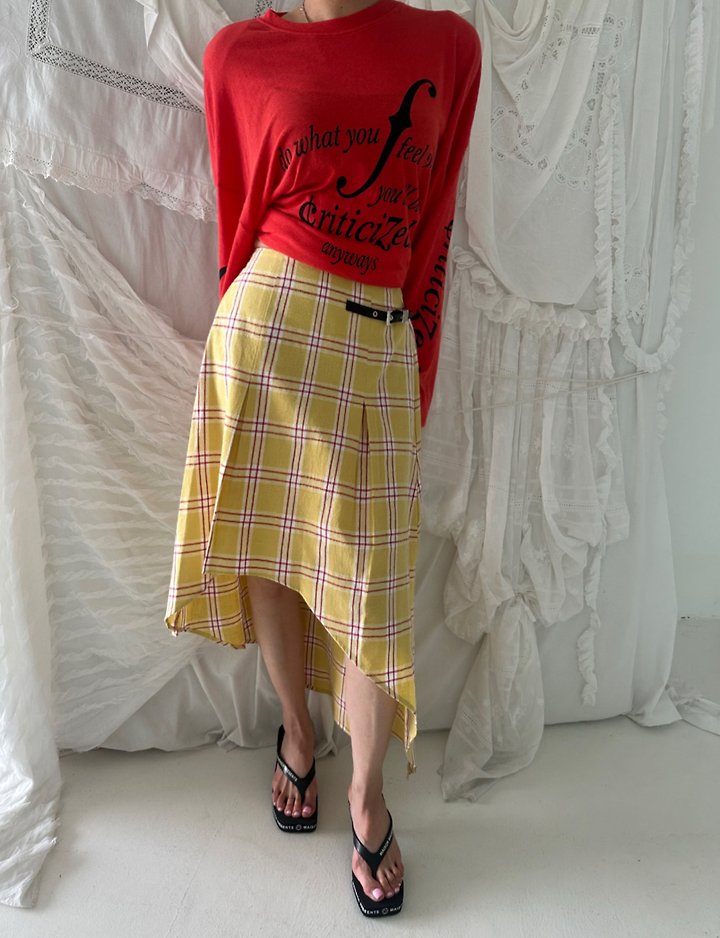 Chavi - Korean Women Fashion - #momslook - Daisy Check Skirt - 3