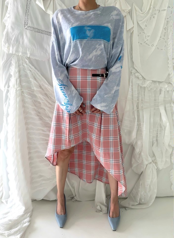 Chavi - Korean Women Fashion - #momslook - Daisy Check Skirt - 5