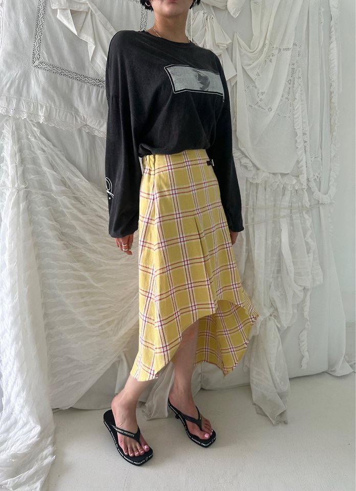 Chavi - Korean Women Fashion - #momslook - Daisy Check Skirt - 7