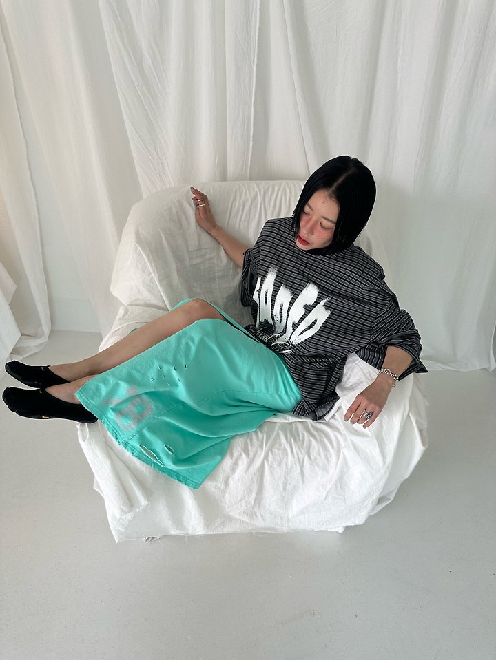 Chavi - Korean Women Fashion - #momslook - Faded Stripe Tee - 10