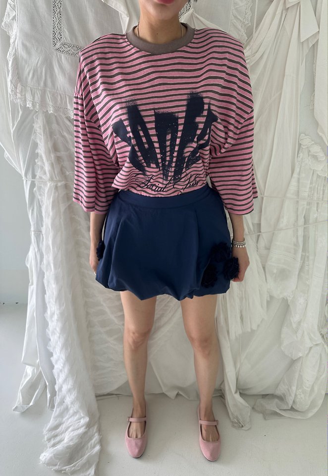 Chavi - Korean Women Fashion - #womensfashion - Faded Stripe Tee - 4