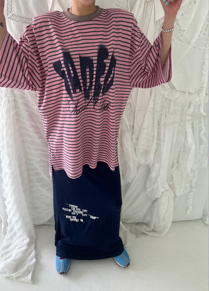 Chavi - Korean Women Fashion - #momslook - Faded Stripe Tee - 8