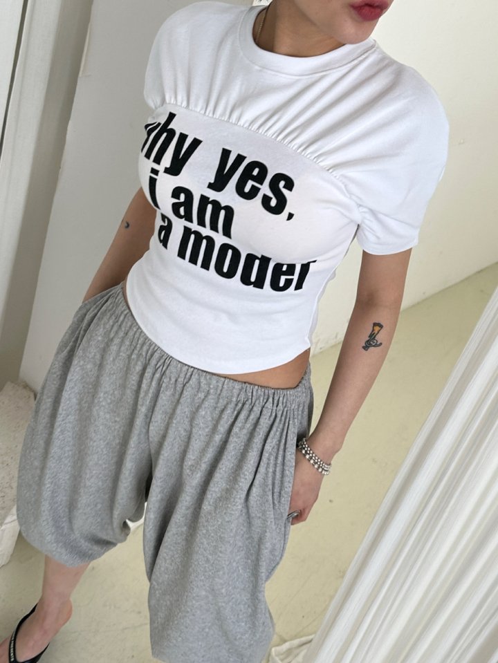 Chavi - Korean Women Fashion - #momslook - Model Shirring Tee - 11