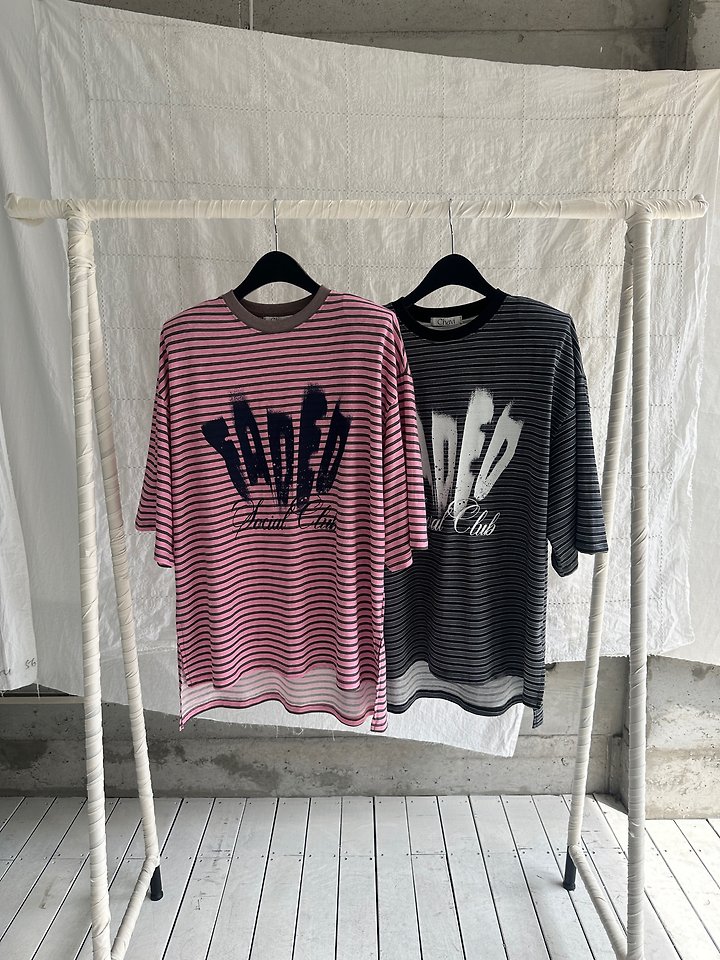 Chavi - Korean Women Fashion - #womensfashion - Faded Stripe Tee