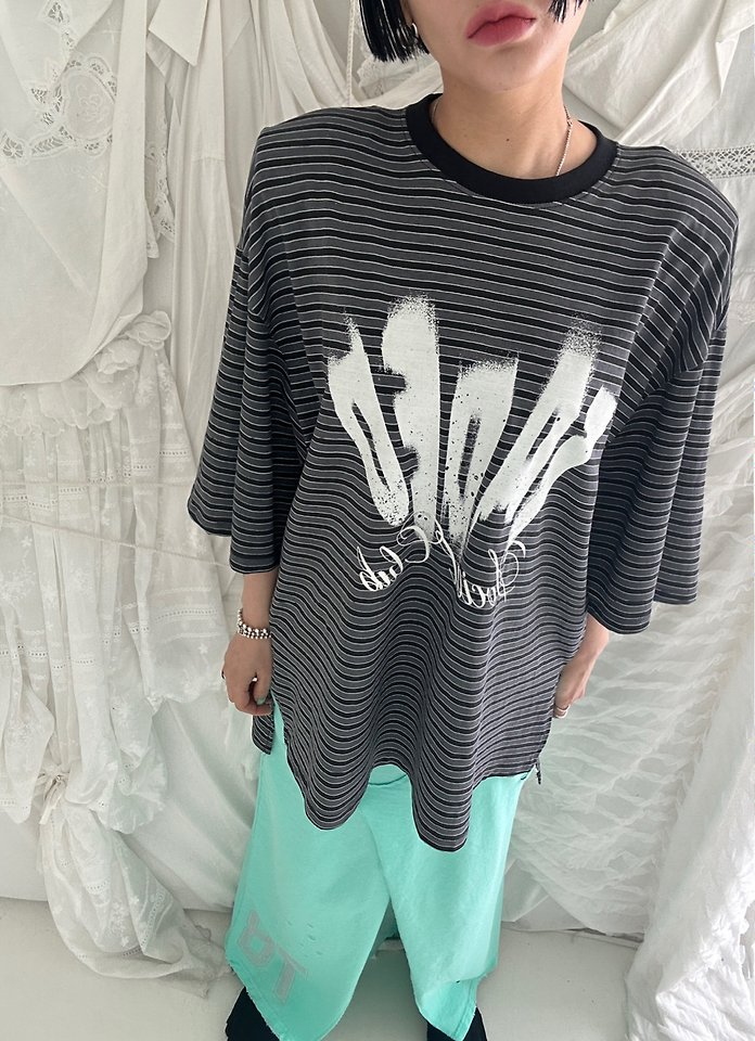 Chavi - Korean Women Fashion - #womensfashion - Faded Stripe Tee - 11