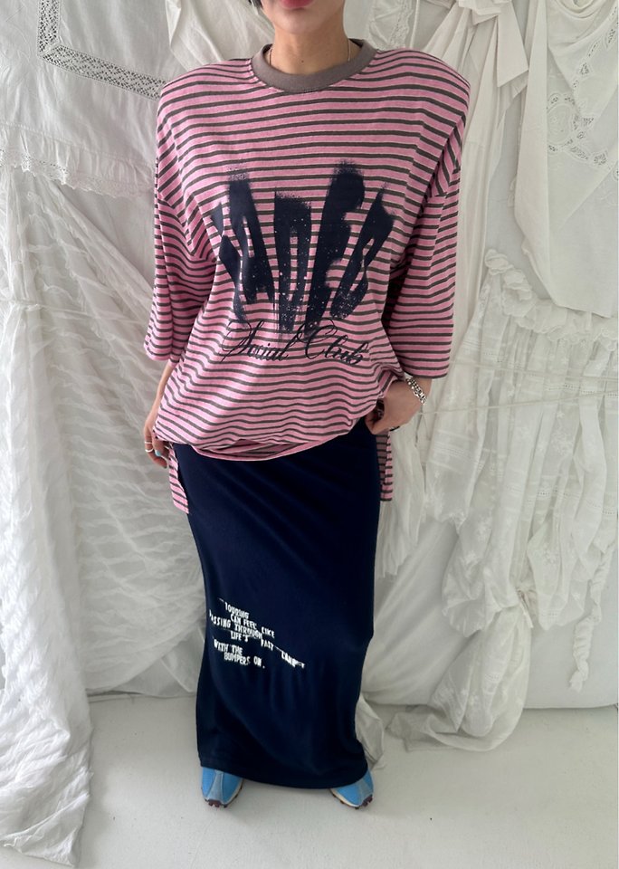Chavi - Korean Women Fashion - #womensfashion - Faded Stripe Tee - 5