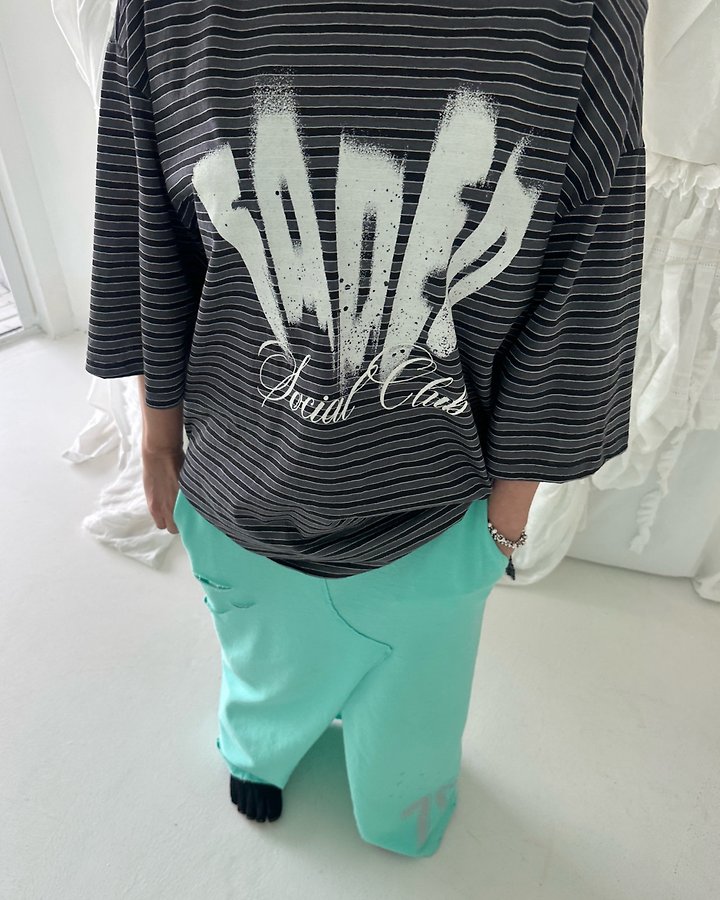 Chavi - Korean Women Fashion - #womensfashion - Faded Stripe Tee - 9