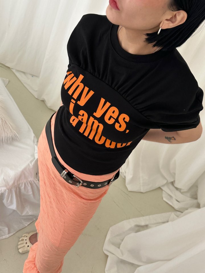 Chavi - Korean Women Fashion - #momslook - Model Shirring Tee - 4