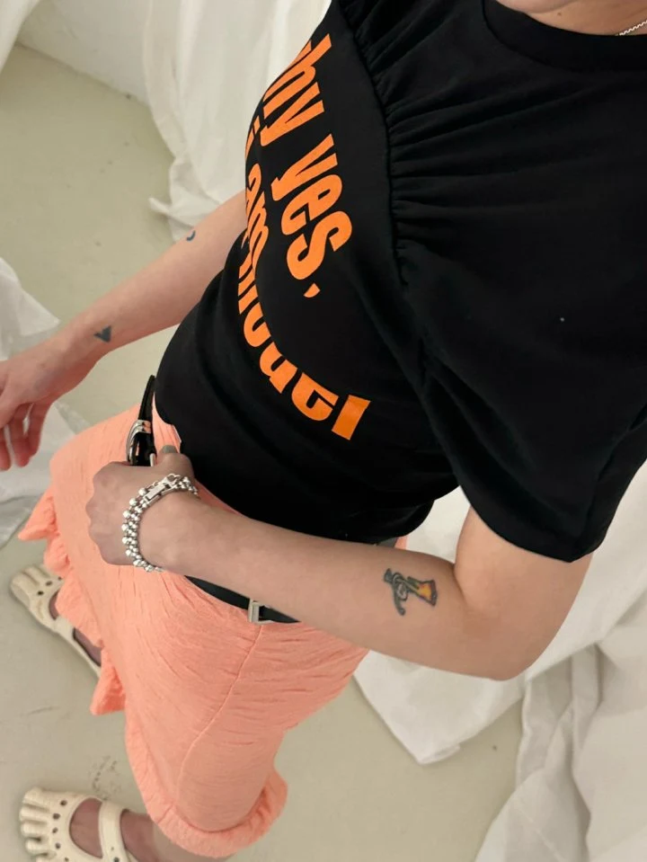 Chavi - Korean Women Fashion - #womensfashion - Model Shirring Tee - 6