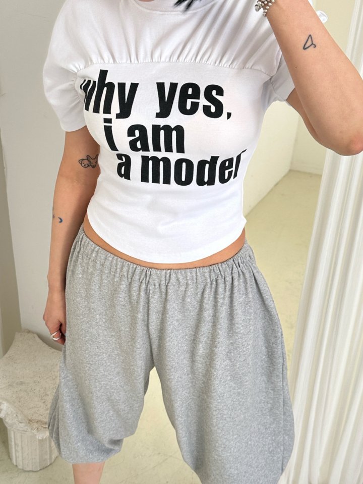 Chavi - Korean Women Fashion - #womensfashion - Model Shirring Tee - 8