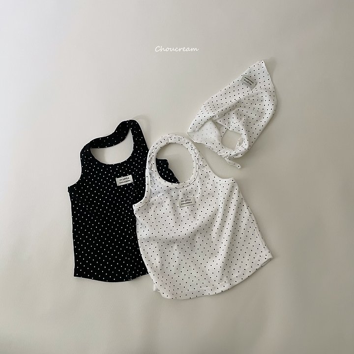 Choucream - Korean Baby Fashion - #babyboutique - Dot Halter Sleeveless Tee - 2