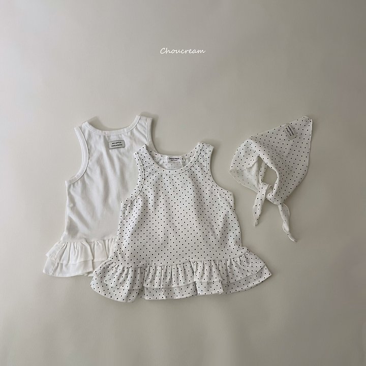 Choucream - Korean Baby Fashion - #babyfashion - Cancan Frill Sleeveless Tee