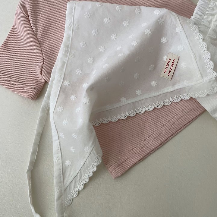 Choucream - Korean Baby Fashion - #babygirlfashion - Lace Scarf Headwrap - 5