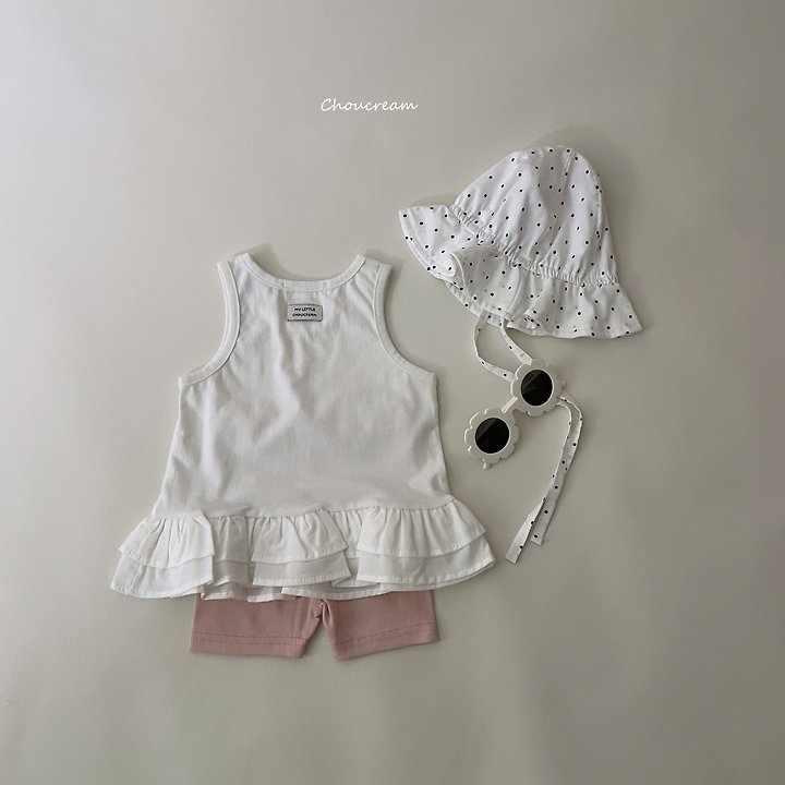 Choucream - Korean Baby Fashion - #babygirlfashion - Cancan Frill Sleeveless Tee - 3