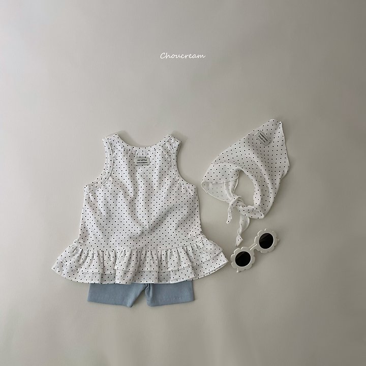 Choucream - Korean Baby Fashion - #babygirlfashion - Cancan Frill Sleeveless Tee - 4