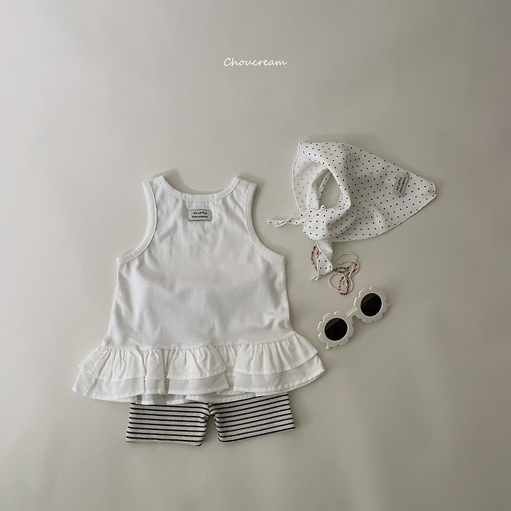 Choucream - Korean Baby Fashion - #babyootd - Cancan Frill Sleeveless Tee - 6