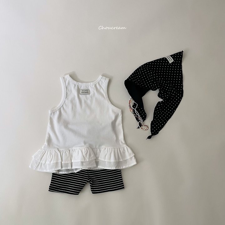 Choucream - Korean Baby Fashion - #babyoutfit - Cancan Frill Sleeveless Tee - 7