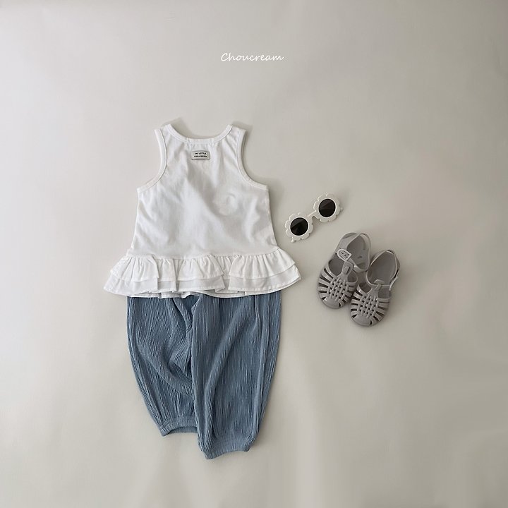 Choucream - Korean Baby Fashion - #babyoutfit - Cancan Frill Sleeveless Tee - 8