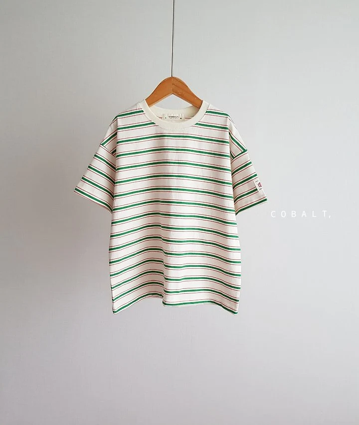 Cobalt - Korean Children Fashion - #designkidswear - Label Stripe Tee - 3