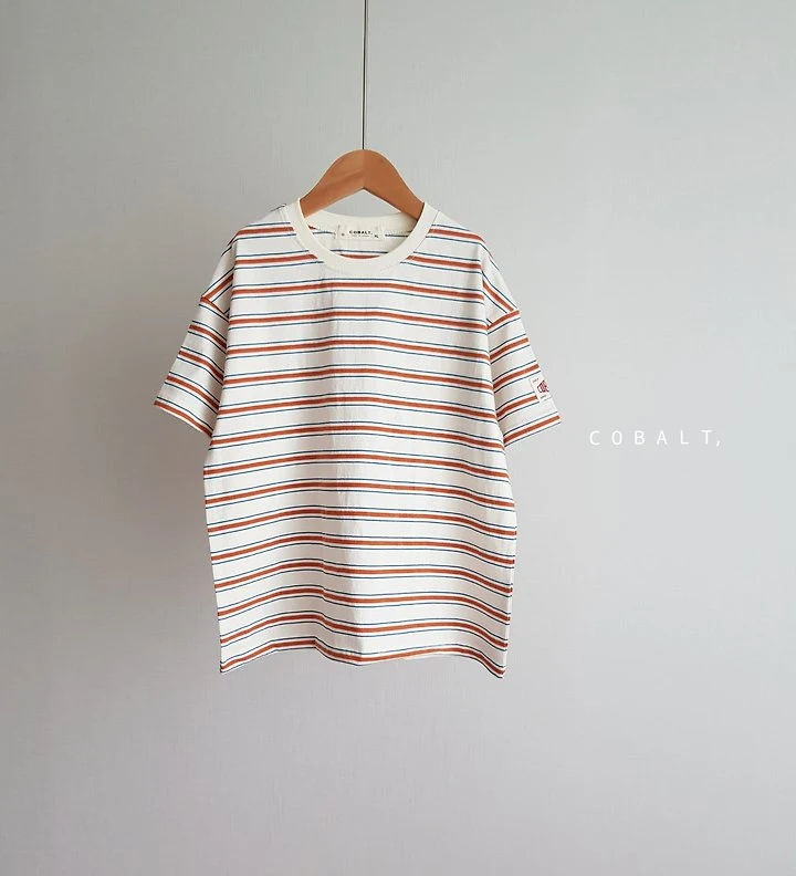 Cobalt - Korean Children Fashion - #designkidswear - Label Stripe Tee - 4
