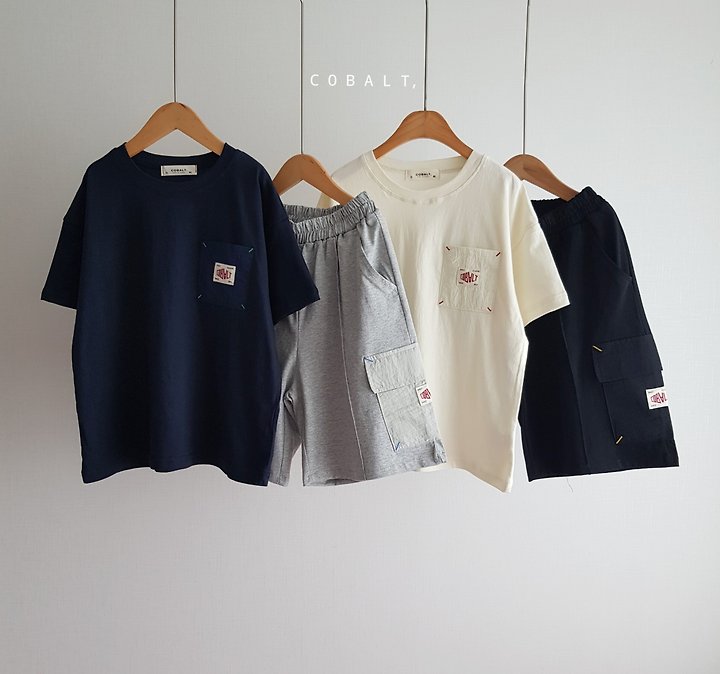 Cobalt - Korean Children Fashion - #kidsshorts - Bartack Pocket Tee - 5