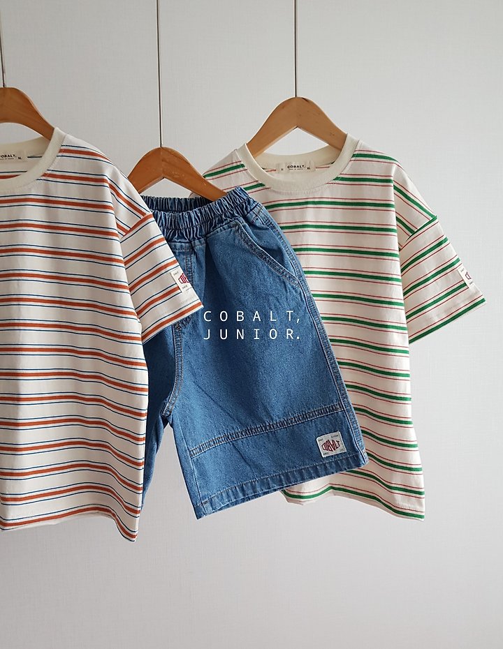 Cobalt - Korean Children Fashion - #kidsstore - Label Stripe Tee - 7