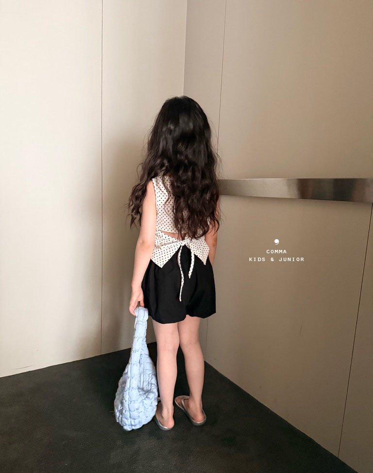 Comma - Korean Children Fashion - #childrensboutique - Back Slit Dot Tee - 11