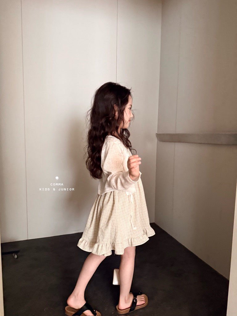 Comma - Korean Children Fashion - #designkidswear - Check Back Slit One-piece - 3