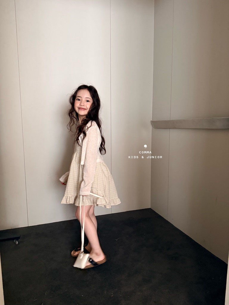 Comma - Korean Children Fashion - #designkidswear - Check Back Slit One-piece - 4