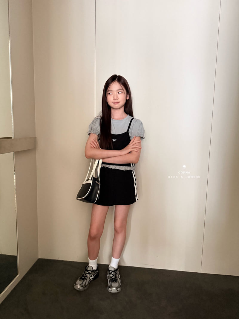 Comma - Korean Children Fashion - #discoveringself - Double-Line Puff Tee - 3