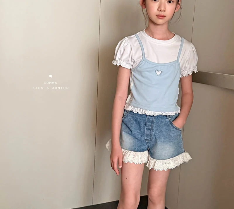 Comma - Korean Children Fashion - #discoveringself - Lace Denim Pants