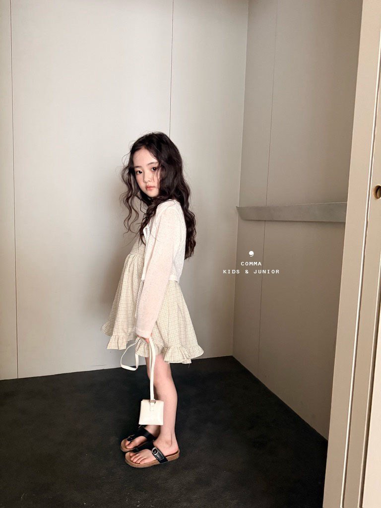 Comma - Korean Children Fashion - #fashionkids - Check Back Slit One-piece - 5