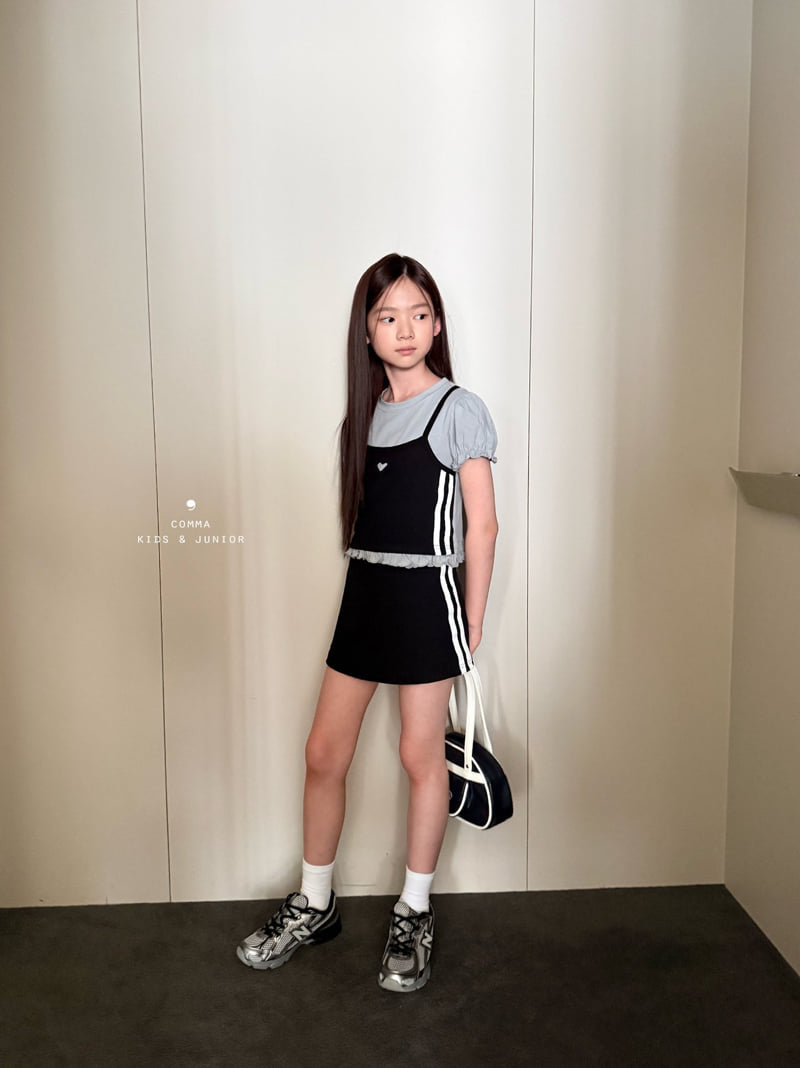 Comma - Korean Children Fashion - #discoveringself - Double-Line Puff Tee - 4
