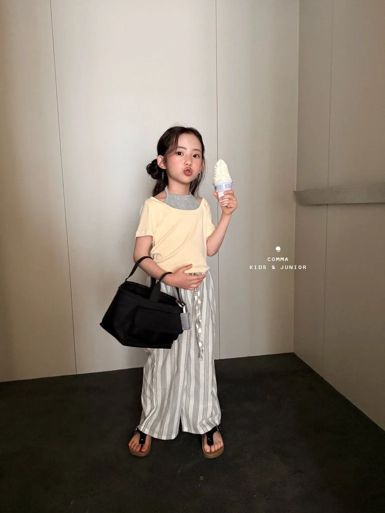 Comma - Korean Children Fashion - #kidsshorts - Halter Layered Tee - 10