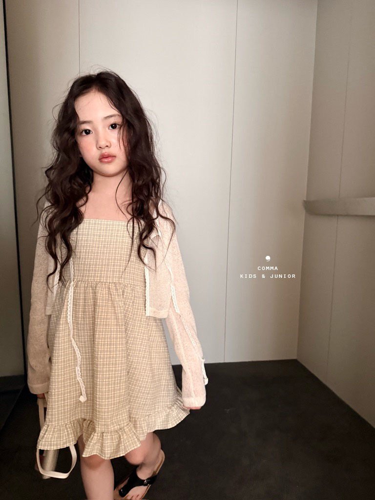 Comma - Korean Children Fashion - #kidsshorts - Check Back Slit One-piece - 6