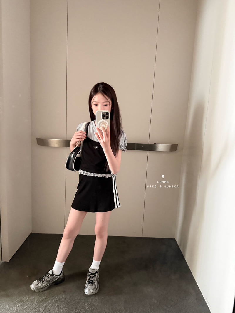 Comma - Korean Children Fashion - #kidzfashiontrend - Double-Line Puff Tee - 7