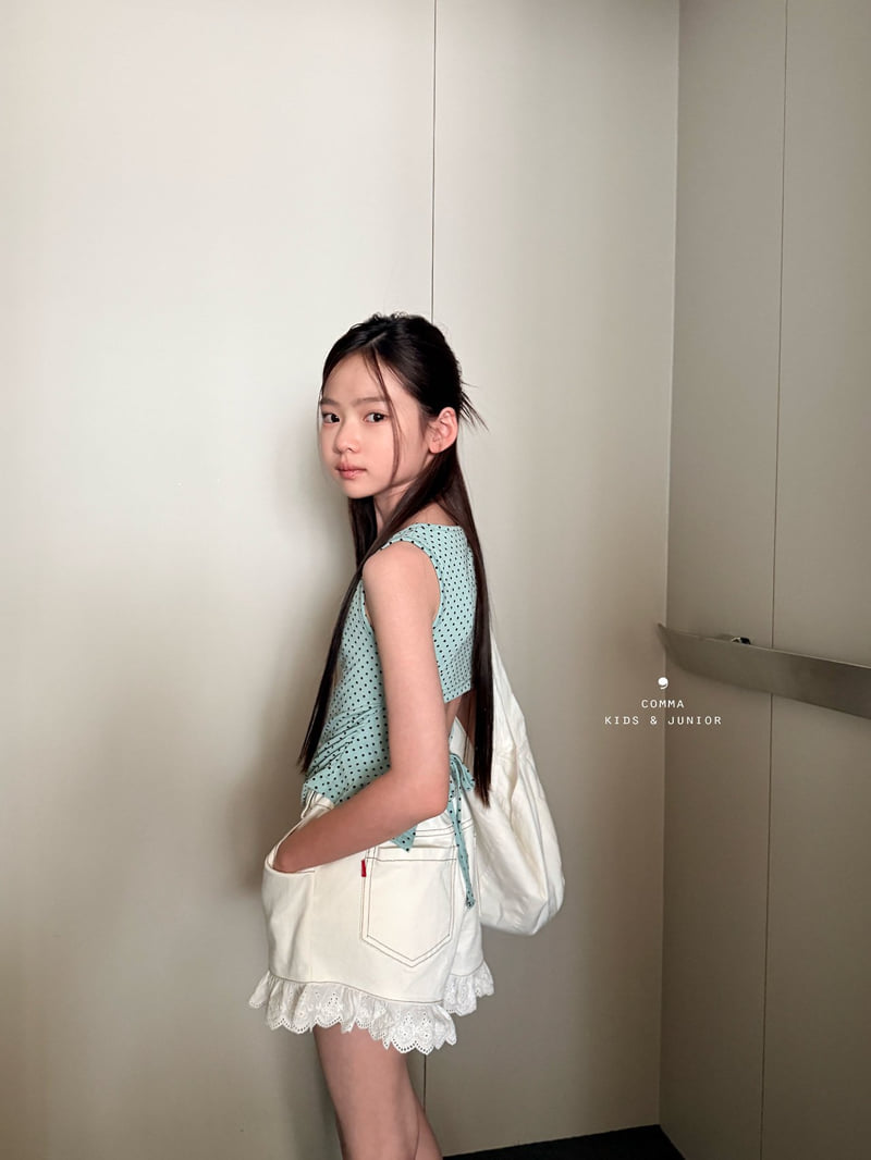 Comma - Korean Children Fashion - #kidzfashiontrend - Back Slit Dot Tee