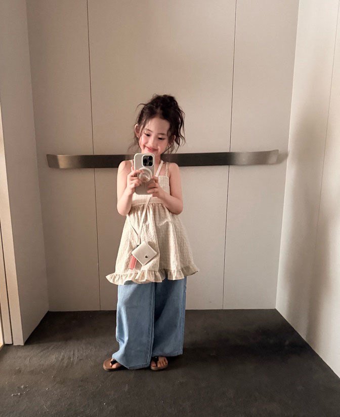 Comma - Korean Children Fashion - #littlefashionista - Check Back Slit One-piece - 10